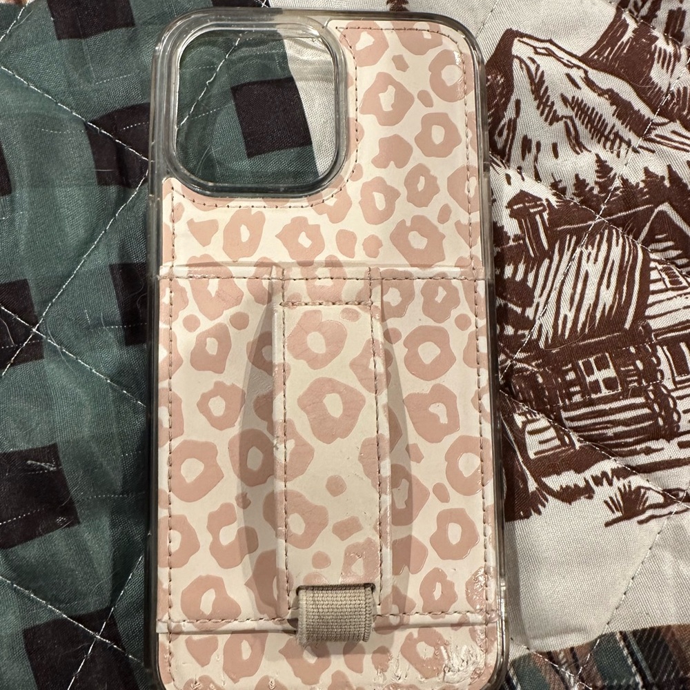 Leopard Print Phone Case with Stand - Pink